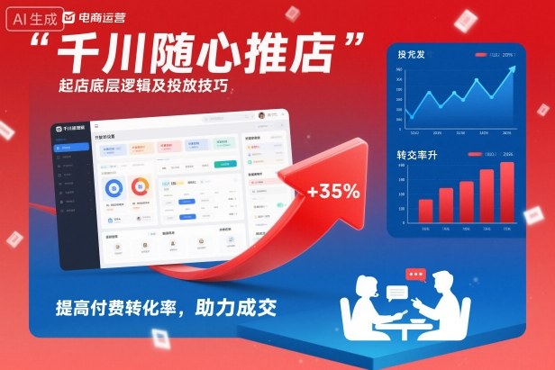 千川随心推起店底层逻辑及投放技巧，提高付费转化率，助力成交-轻语宝藏圈