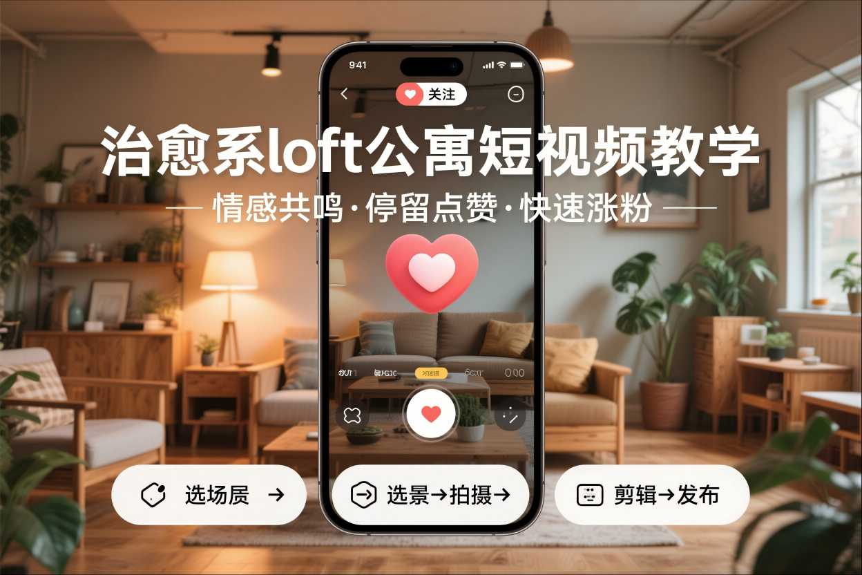 治愈系loft公寓短视频制作教学｜情感共鸣涨粉+快速起号-轻语宝藏圈